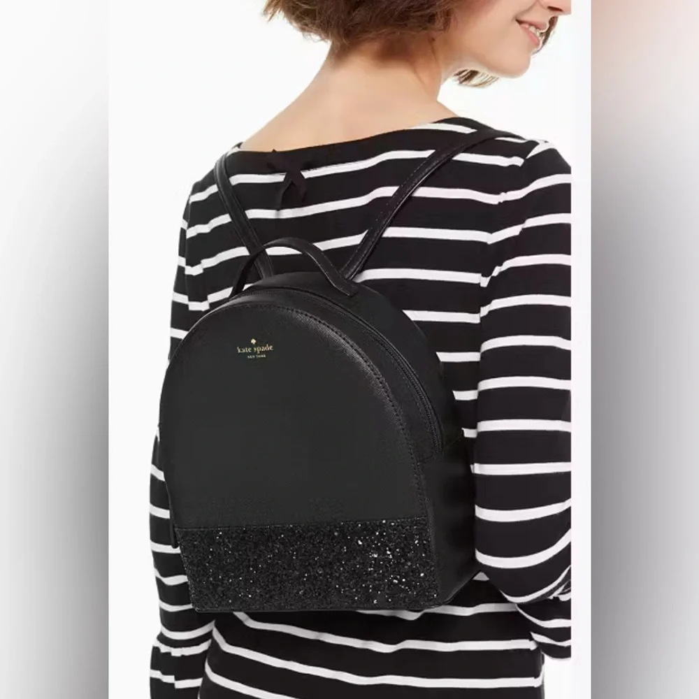 Kate Spade Black Glitter Backpack Greta Court Sammi